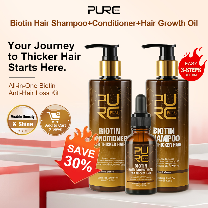 Hair Care Keratin Shampoo - PURC البيوتين زيت نمو الشعر شامبو