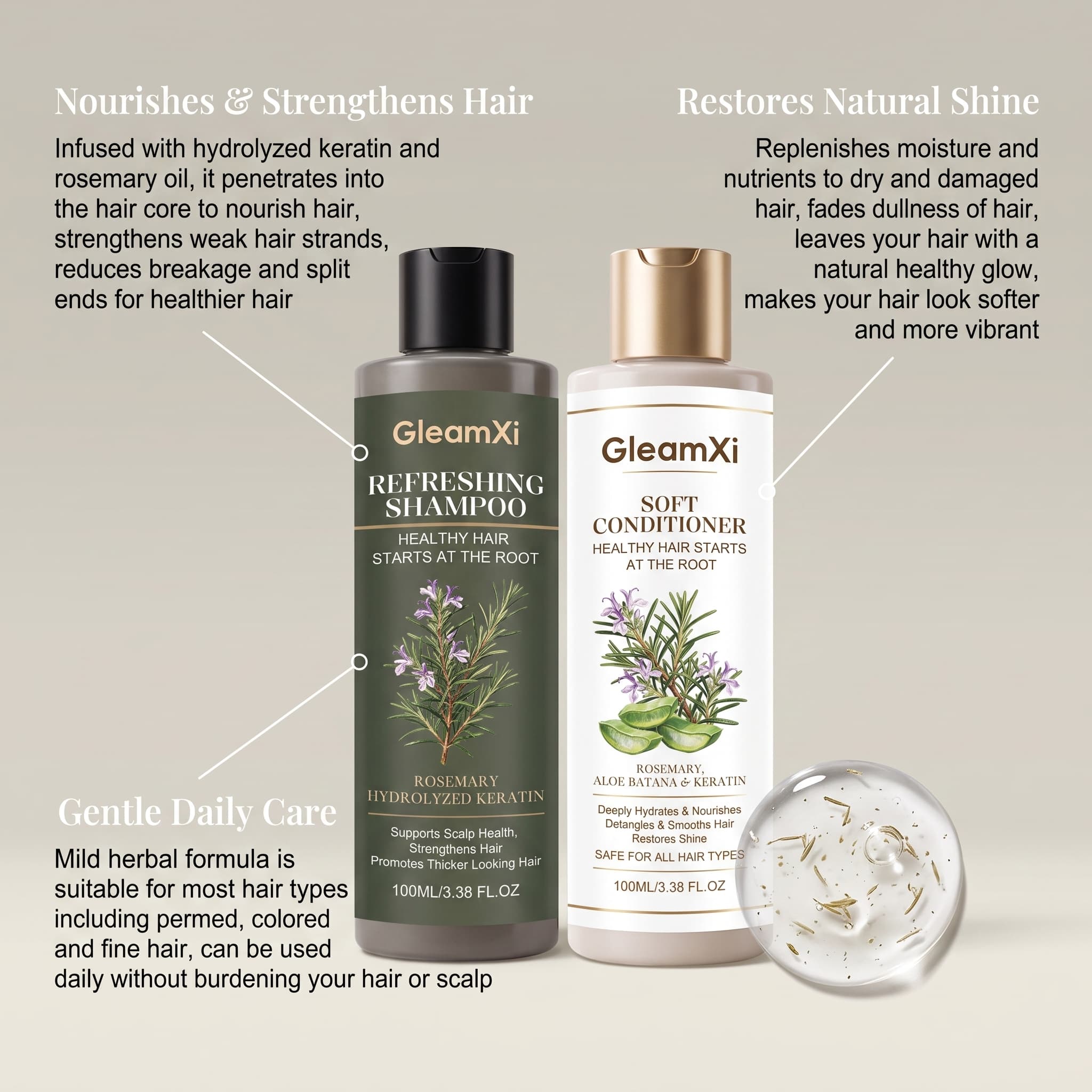 مجموعة شامبو وبلسم إكليل الجبل - مراجعة Hair Care Keratin Shampoo وسعره